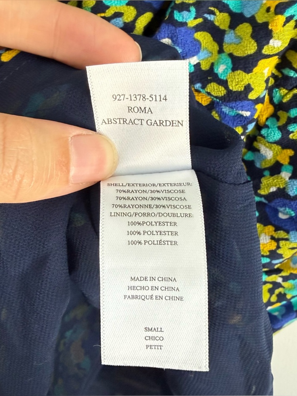 Rails Roma Dress Abstract Garden Print Green Blue Short Sleeve Size Small - Picture 10 of 10